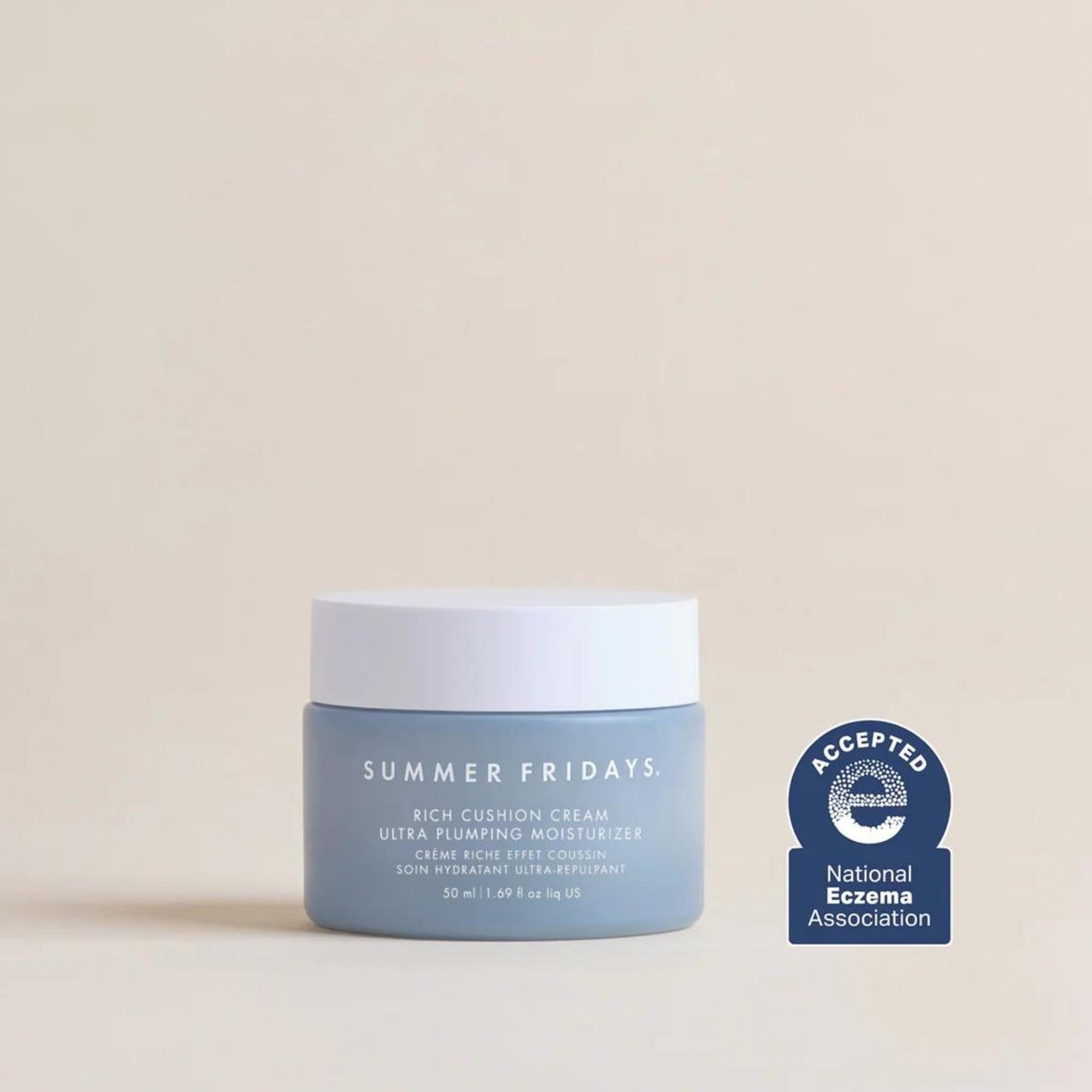 Summer Fridays Rich Cushion Face Cream - Ultra Plumping Barrier Repair Cream + Makeup Primer - Infuses Skin with Rich Hydration from Glycerin + Squalane - Non-Comedogenic + Fragrance-Free (1.69 Oz) - Maple Wellness Supplements