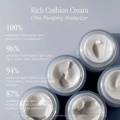 Summer Fridays Rich Cushion Face Cream - Ultra Plumping Barrier Repair Cream + Makeup Primer - Infuses Skin with Rich Hydration from Glycerin + Squalane - Non-Comedogenic + Fragrance-Free (1.69 Oz) - Maple Wellness Supplements