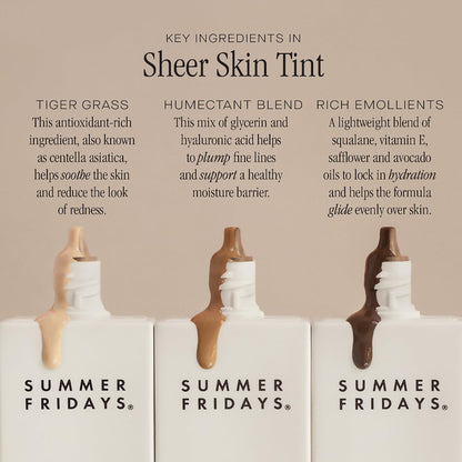 Summer Fridays Sheer Skin Tint - Skin Tint with Hyaluronic Acid - Helps Diminish Uneven Skin Tone - Sheer to Light Coverage - Shade 2 - Light with Cool Undertones (1 Fl Oz) - Maple Wellness Supplements