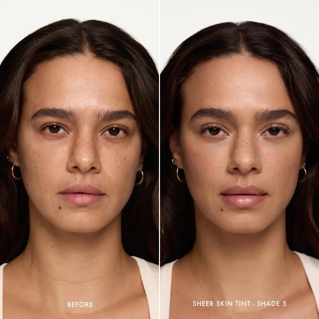 Summer Fridays Sheer Skin Tint - Skin Tint with Hyaluronic Acid - Helps Diminish Uneven Skin Tone - Sheer to Light Coverage - Shade 5 - Medium with Warm Neutral Undertones (1 Fl Oz) - Maple Wellness Supplements
