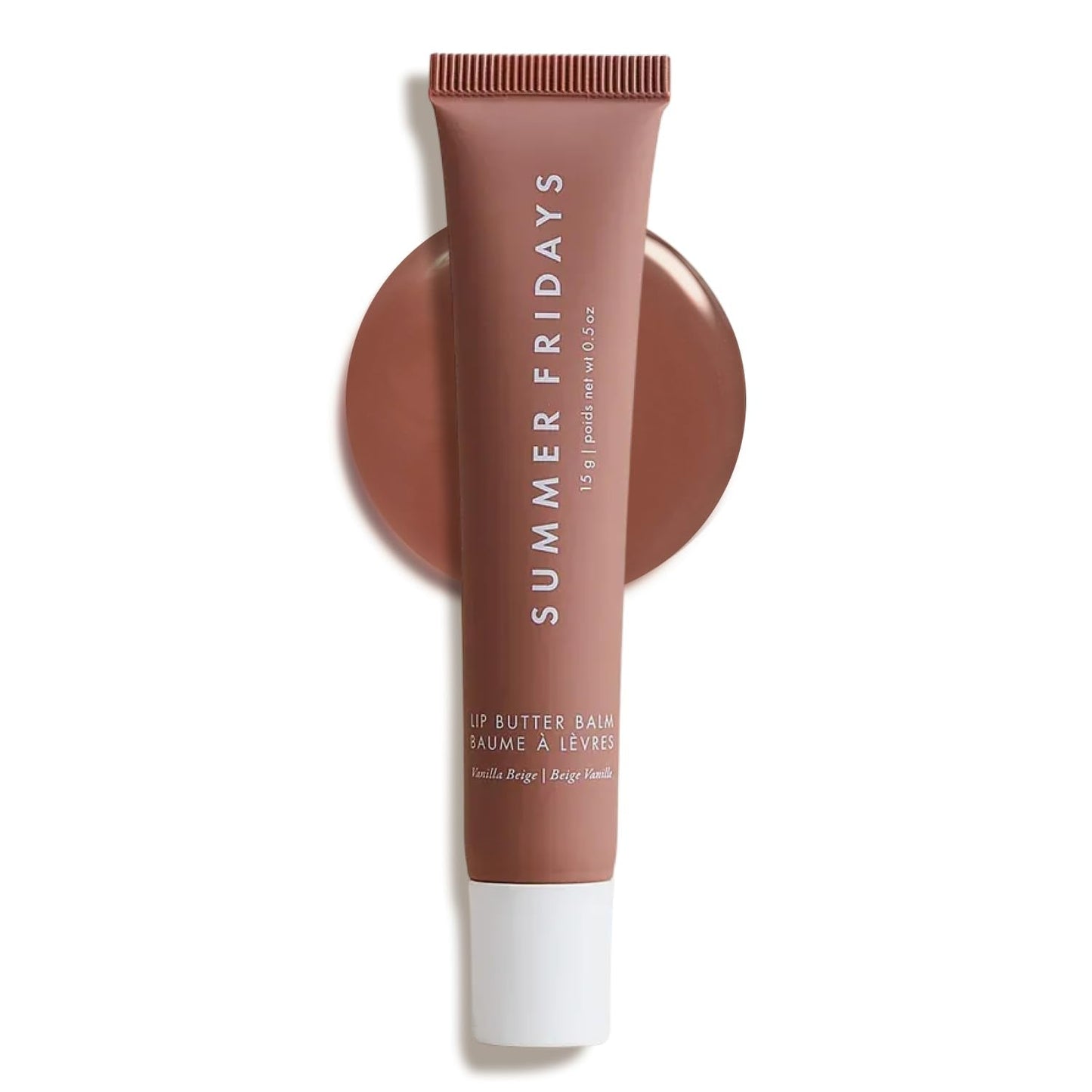 Summer Fridays Tinted Lip Butter Balm - Conditioning Vegan Lip Balm for Instant Moisture, Shine & Hydration - Sheer-Tinted, Soothing Skincare - Vanilla Beige (.5 Oz) - Maple Wellness Supplements