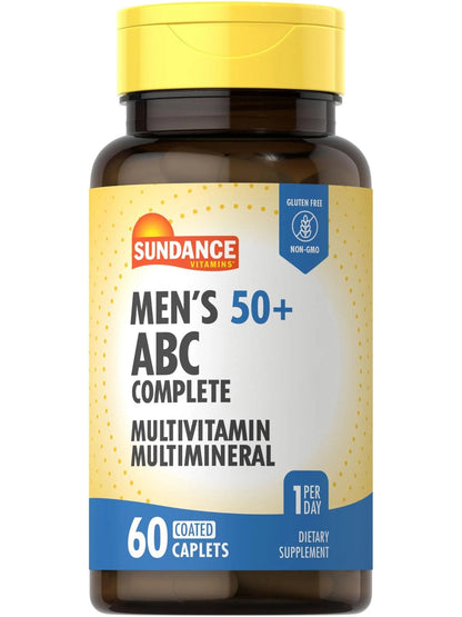 Sundance Men's 50+ Multivitamin Caplets | with Vitamins A, C, E, B6, B12 | Multimineral Formula | Non-GMO & Gluten Free Supplement - Maple Wellness Supplements
