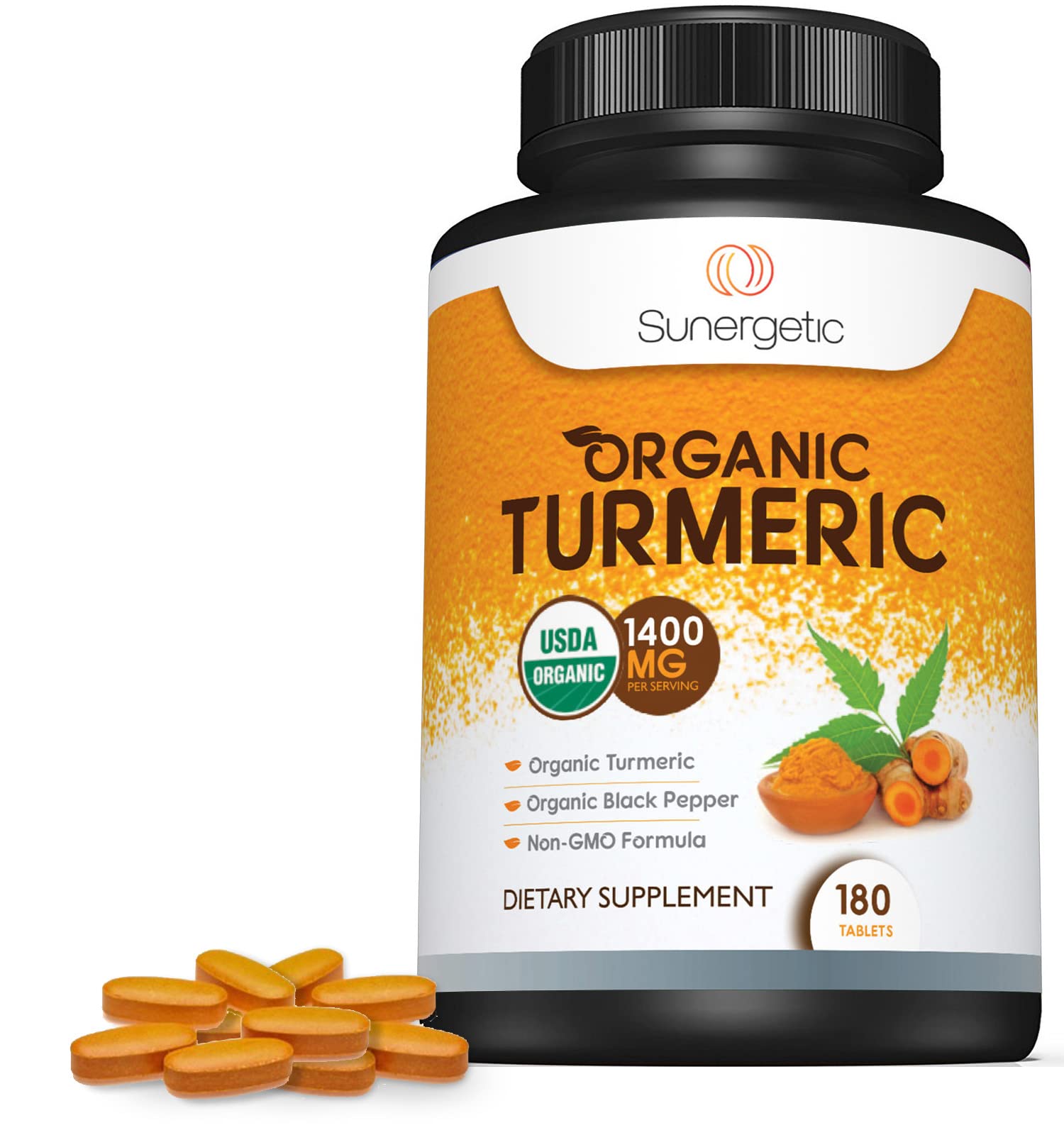 Sunergetic USDA Certified Organic Turmeric Supplement – Includes Organic Turmeric - Maple Wellness Supplements