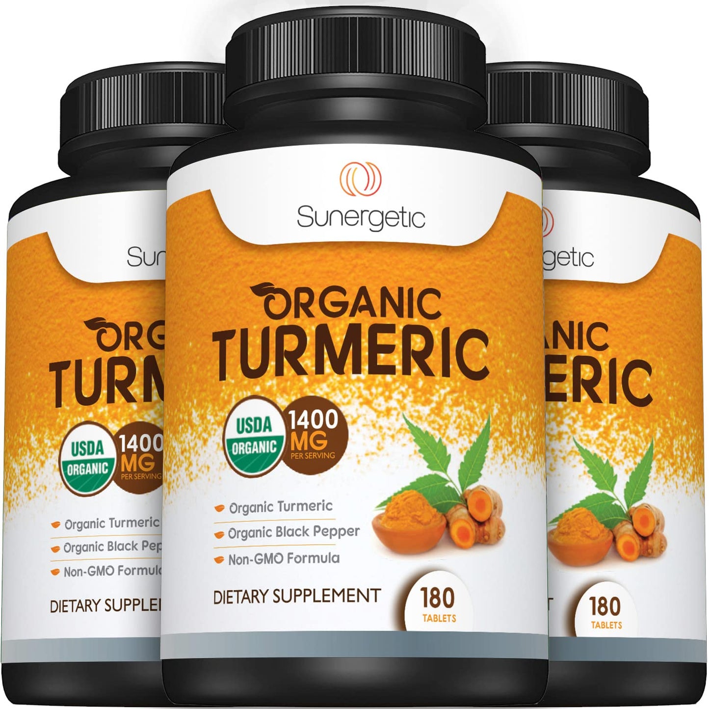Sunergetic USDA Certified Organic Turmeric Supplement – Includes Organic Turmeric - Maple Wellness Supplements