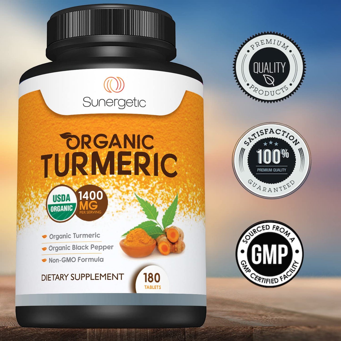 Sunergetic USDA Certified Organic Turmeric Supplement – Includes Organic Turmeric - Maple Wellness Supplements