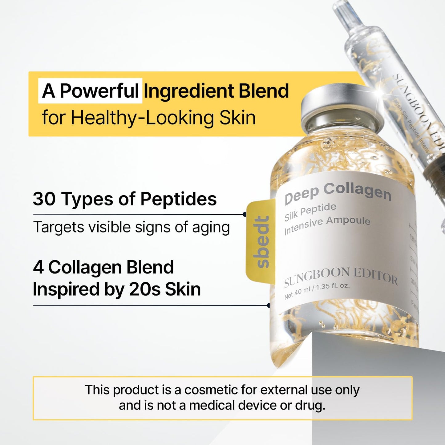 SUNGBOON EDITOR Glow Intensive Silk Peptide Ampoule, Copper Peptides Serum for Face with Collagen & Multi Peptides - Maple Wellness Supplements