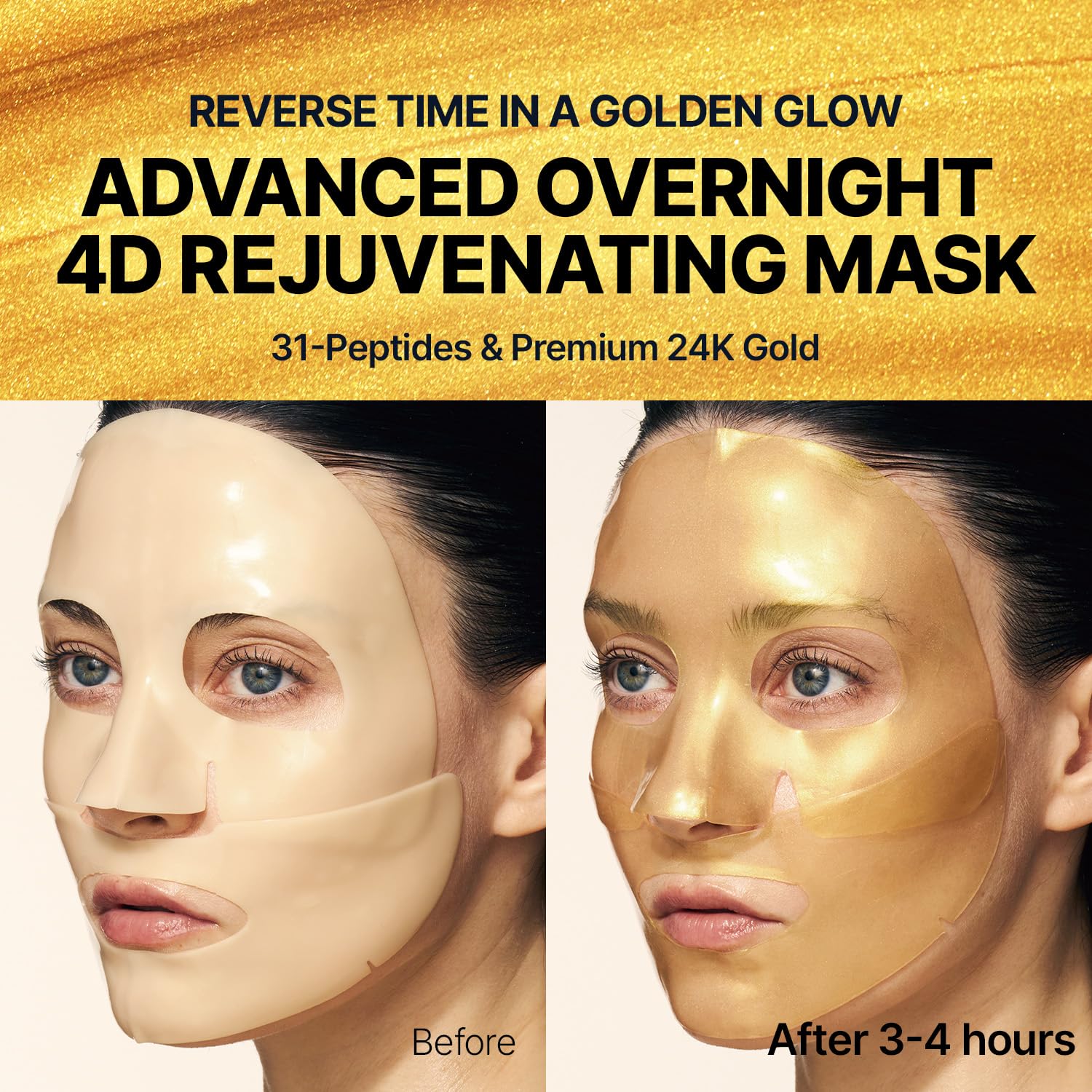 SUNGBOON EDITOR Silk Peptide EGF Intensive Gold Overnight Mask, Hydrating Mask for Glass Skin,31 Multi Peptide(Copper Peptides) - Maple Wellness Supplements