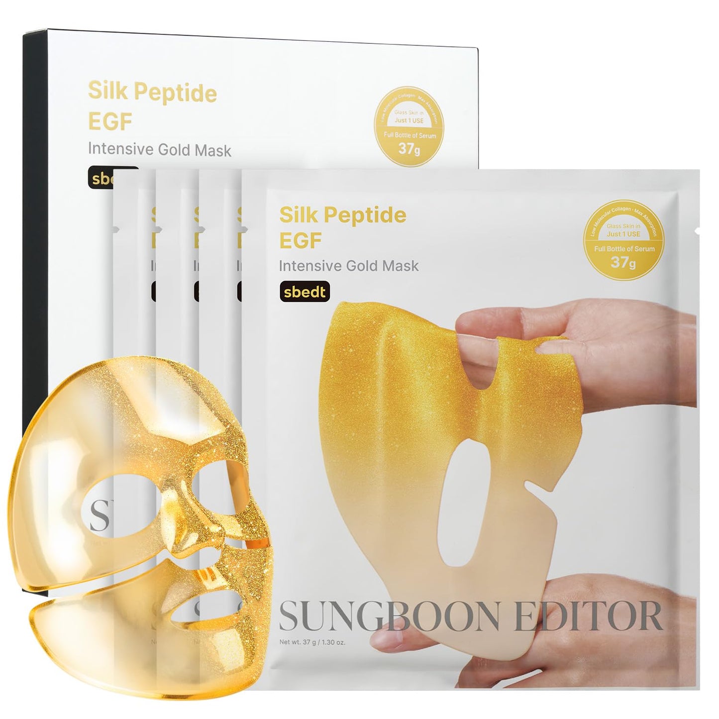 SUNGBOON EDITOR Silk Peptide EGF Intensive Gold Overnight Mask, Hydrating Mask for Glass Skin,31 Multi Peptide(Copper Peptides) - Maple Wellness Supplements