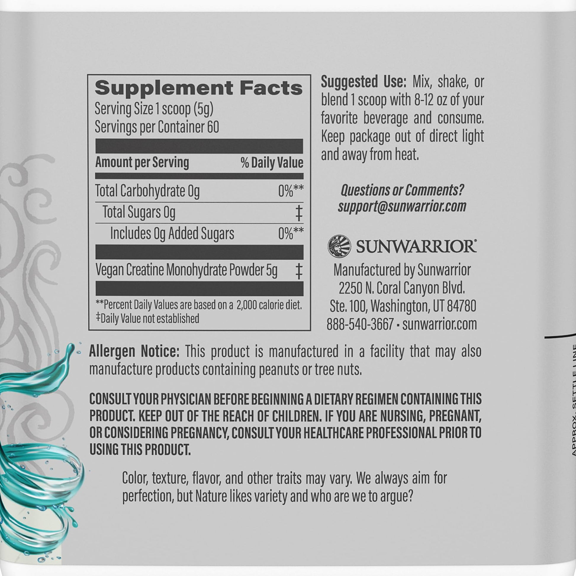 Sunwarrior, Active Creatine, 10.58 Ounce - Maple Wellness Supplements