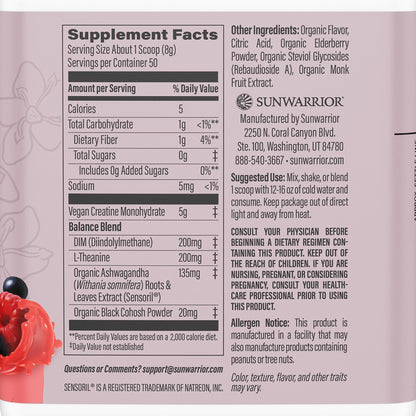 Sunwarrior Creatine for Women Monohydrate Powder Micronized Pre Workout Recovery Supplement Support Muscle Building Strength Training Cognition | Vegan and Easily Mixes 50 Servings, Raspberry Lemonade - Maple Wellness Supplements