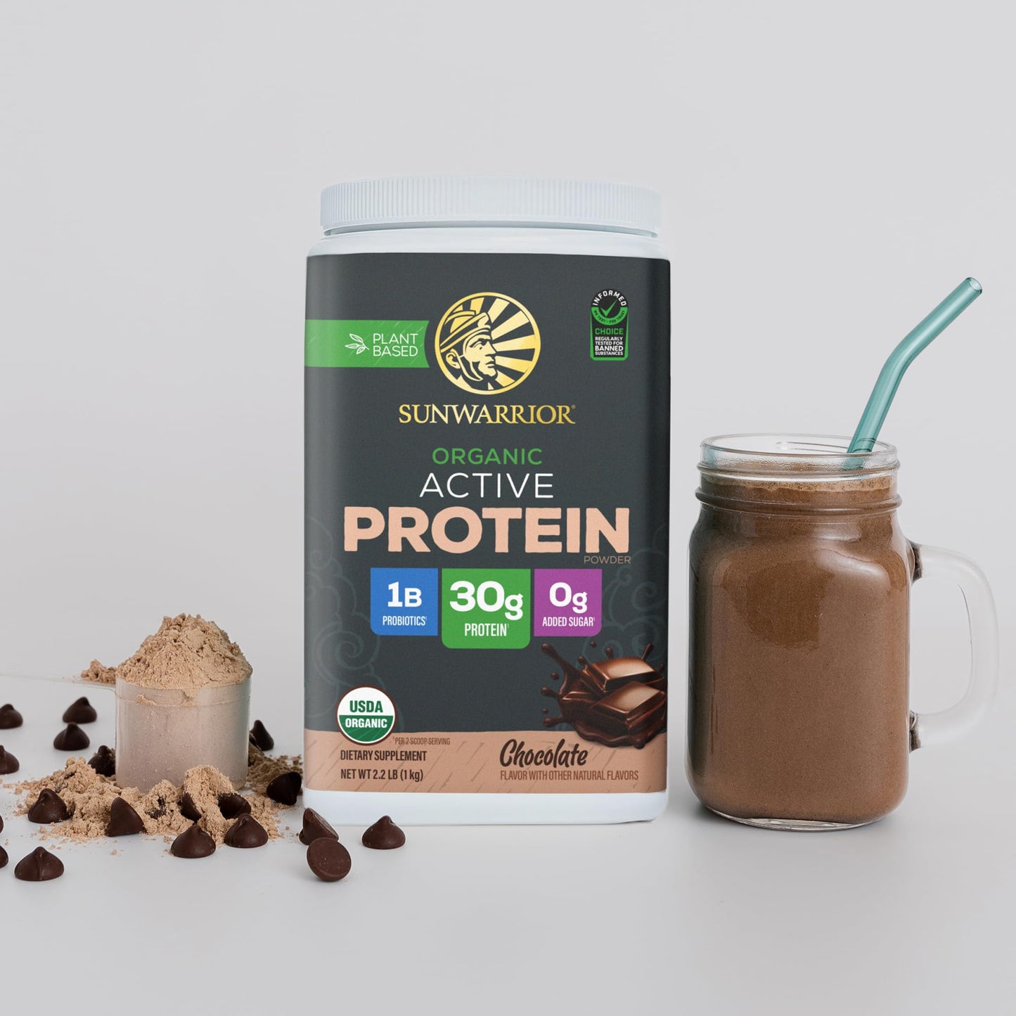 Sunwarrior Organic Plant Based Protein Powder | Vegan Organic Protein Powder with BCAA Amino Acids Plus Recovery Minerals & Botanicals | Non-GMO Soy Dairy & Gluten Free - Maple Wellness Supplements