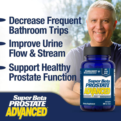 SUPER BETA PROSTATE Advanced – Promote Sleep, Support Bladder Emptying. Prostate Support Supplement for Men's Health with Beta Sitosterol - Maple Wellness Supplements