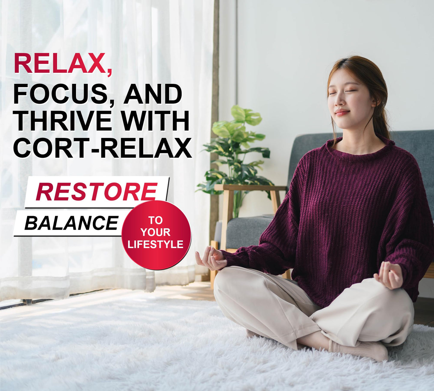 Super Calm Cortisol Supplements for Women & Men with Magnesium Glycinate, Ashwagandha, L-Theanine, Phosphatidylserine, Ginkgo & Lions Mane for Calm, Focus, Mental Clarity, Relaxation, Sleep, Energy - Maple Wellness Supplements