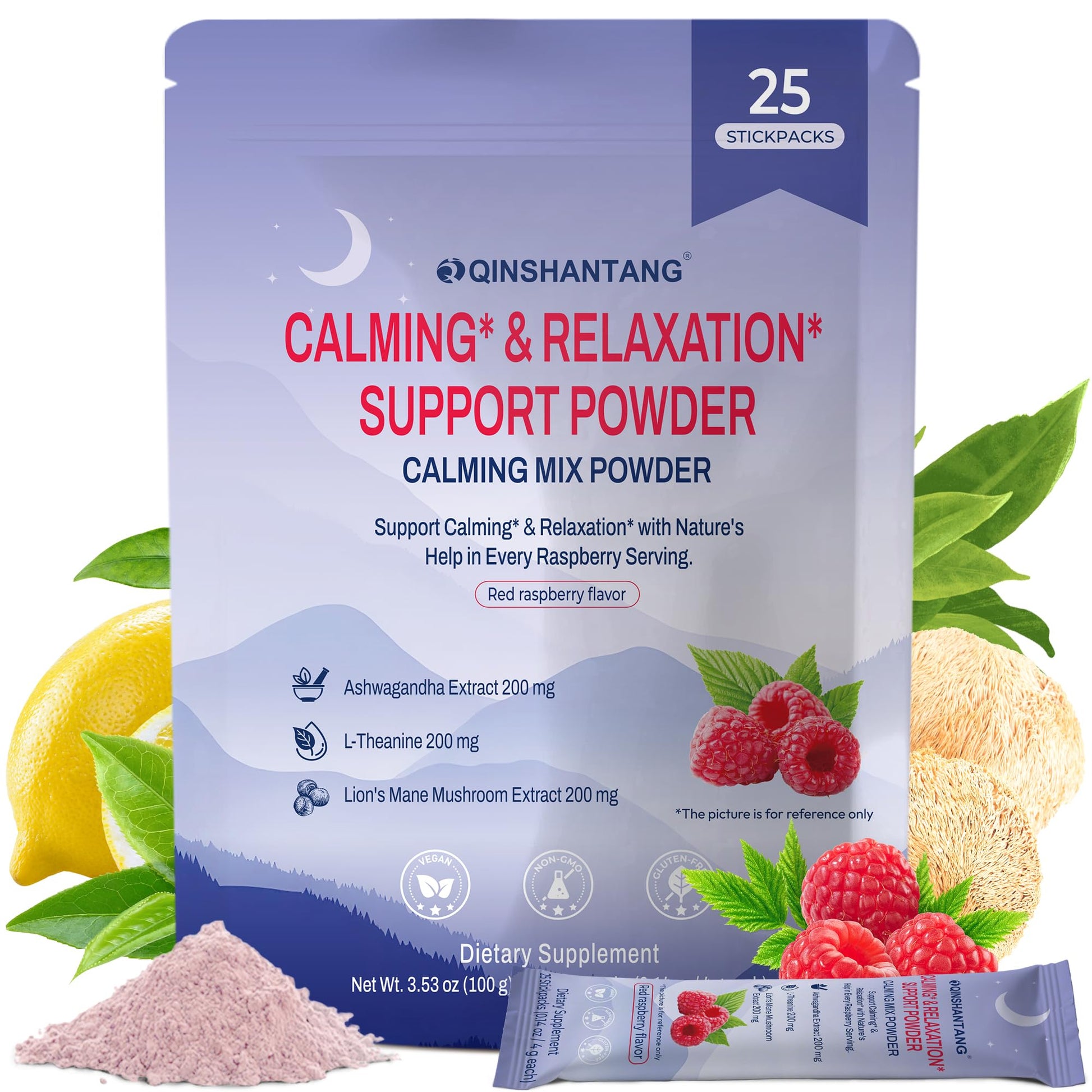 Super Cortisol Drink – Calm Magnesium Powder, L-Theanine, Lion’s Mane & Ashwagandha | Relaxation, Focus & Stress Balance for Women | Sugar-Free, On-The-Go | Red Raspberry Flavor, 25 Servings - Maple Wellness Supplements
