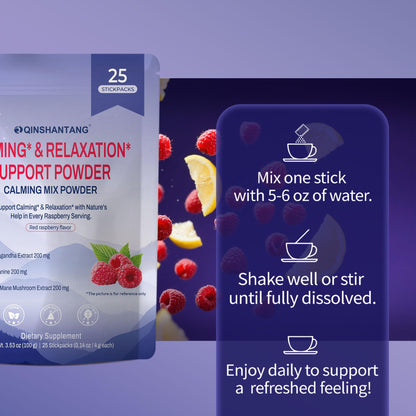 Super Cortisol Drink – Calm Magnesium Powder, L-Theanine, Lion’s Mane & Ashwagandha | Relaxation, Focus & Stress Balance for Women | Sugar-Free, On-The-Go | Red Raspberry Flavor, 25 Servings - Maple Wellness Supplements