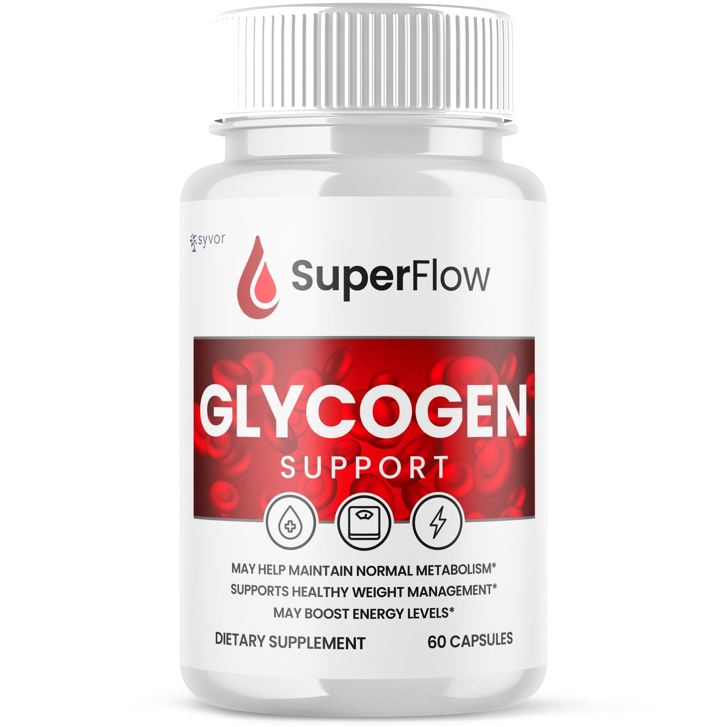 Super Flow Glycogen Support, Official SuperFlow Advanced Formula Glyco Optimizer Capsules, All Natural Super Flow Glycogen Pills, Daily Wellness Supplement to Support Healthy Balance (60 Capsules) - Maple Wellness Supplements