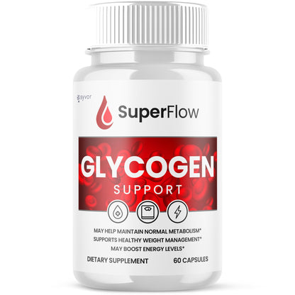Super Flow Glycogen Support, Official SuperFlow Advanced Formula Glyco Optimizer Capsules, All Natural Super Flow Glycogen Pills, Daily Wellness Supplement to Support Healthy Balance (60 Capsules) - Maple Wellness Supplements