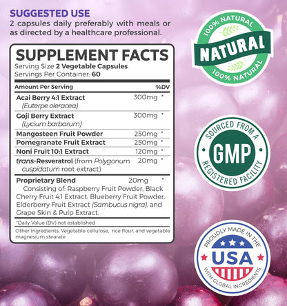 Super Greens & Antioxidants (2-Month Supply) Antioxidant Power Greens Bundle of Organic Super Greens Powder - Complete Superfood (120 Capsules) & Super Antioxidants - Powerful Superfood (120 Capsules) - Maple Wellness Supplements