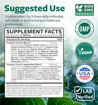Super Greens & Vitamin C (1-Month Supply) Greens & C Synergy Bundle of Organic Super Greens Powder - Complete Superfood (60 Capsules) & & Vitamin C Immune Support (60 Vegetarian Caps)(Non-GMO) - Maple Wellness Supplements