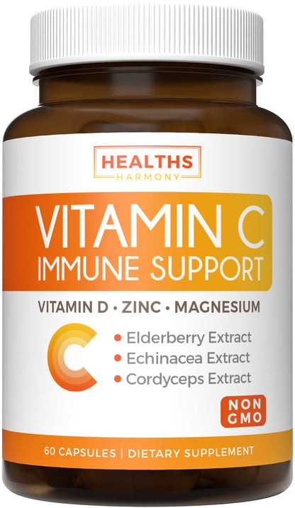 Super Greens & Vitamin C (1-Month Supply) Greens & C Synergy Bundle of Organic Super Greens Powder - Complete Superfood (60 Capsules) & & Vitamin C Immune Support (60 Vegetarian Caps)(Non-GMO) - Maple Wellness Supplements