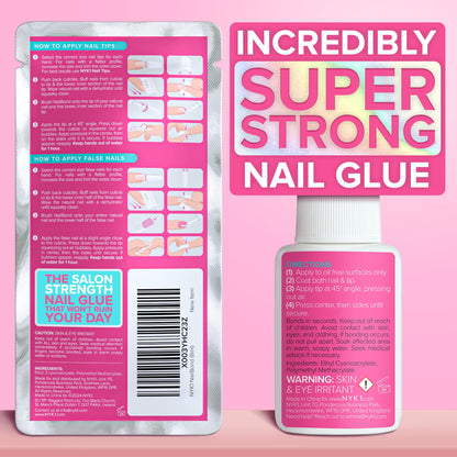 Super Strong Nail Glue for Press On Nails, Nail Tips & Acrylic Nails (8ml) NYK1 NailBond Brush - Maple Wellness Supplements