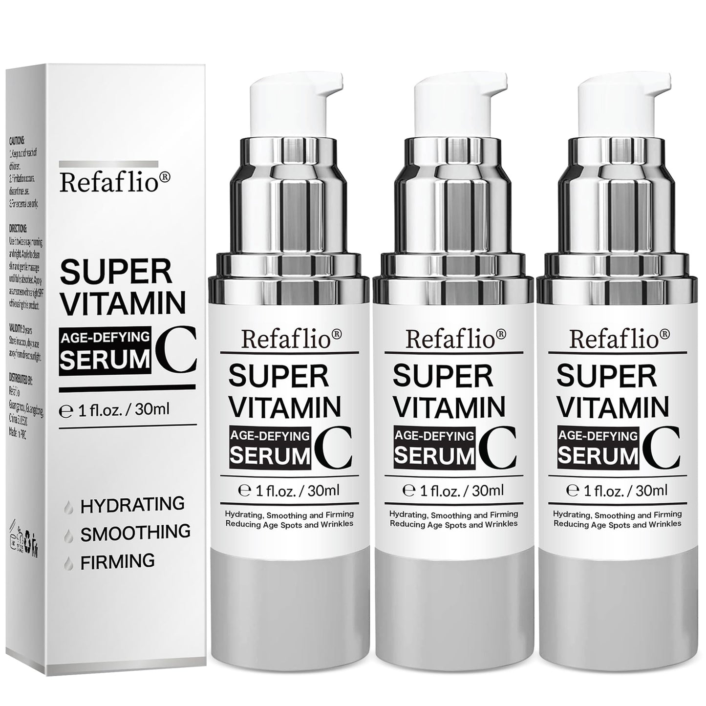 Super Vitamin C Serum for Women over 70, Rapid Anti Aging Cream, Face Lift Cream, Hydrates, Softens, Lifts and Firms, Fights Wrinkles, Advanced Super Serum C 3PCS. (90ml) - Maple Wellness Supplements