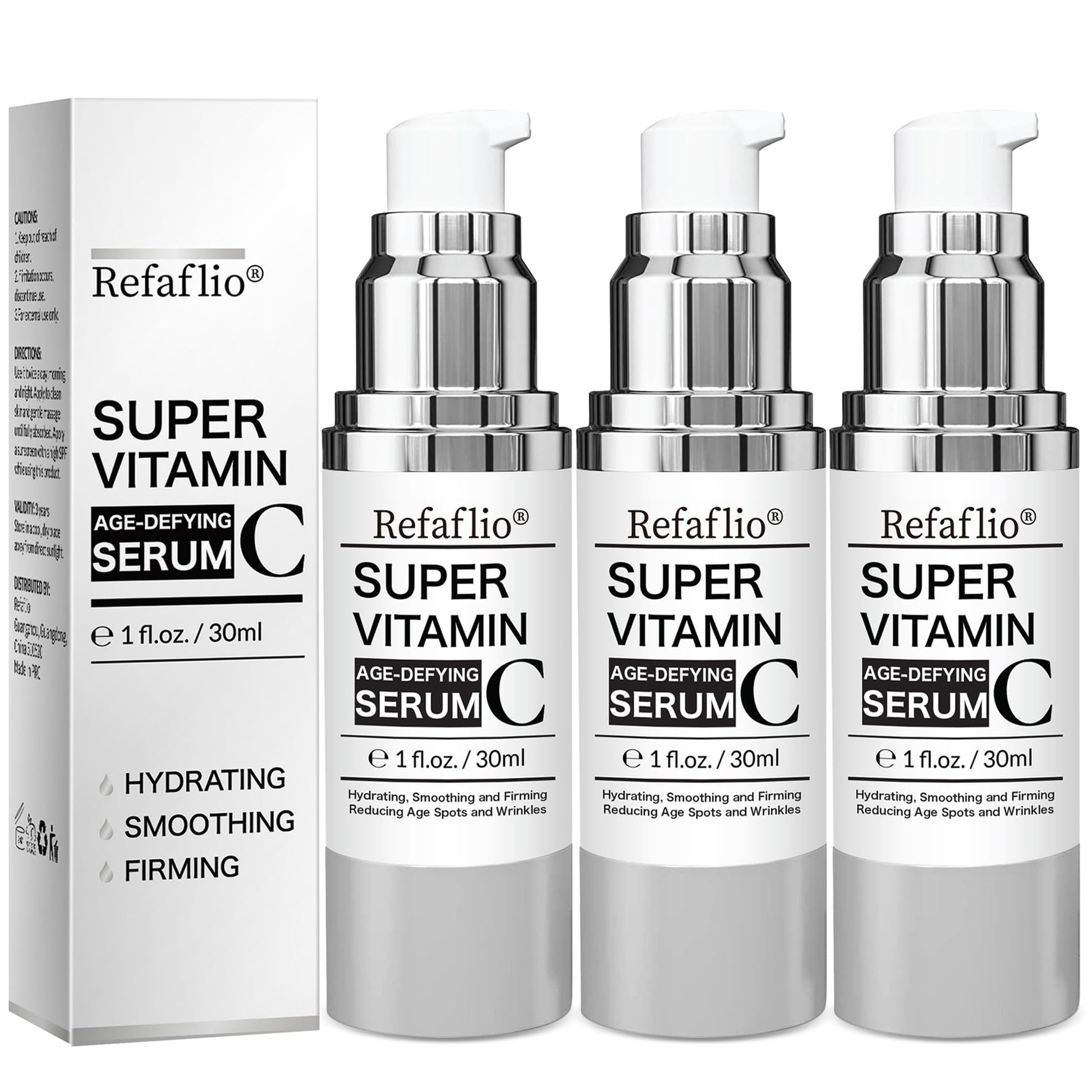 Super Vitamin C Serum for Women over 70, Rapid Anti Aging Cream, Face Lift Cream, Hydrates, Softens, Lifts and Firms, Fights Wrinkles, Advanced Super Serum C 3PCS. (90ml) - Maple Wellness Supplements