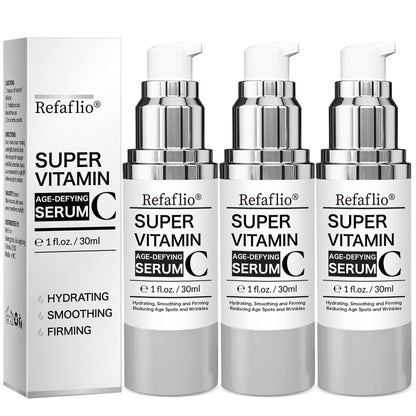 Super Vitamin C Serum for Women over 70, Rapid Anti Aging Cream, Face Lift Cream, Hydrates, Softens, Lifts and Firms, Fights Wrinkles, Advanced Super Serum C 3PCS. (90ml) - Maple Wellness Supplements