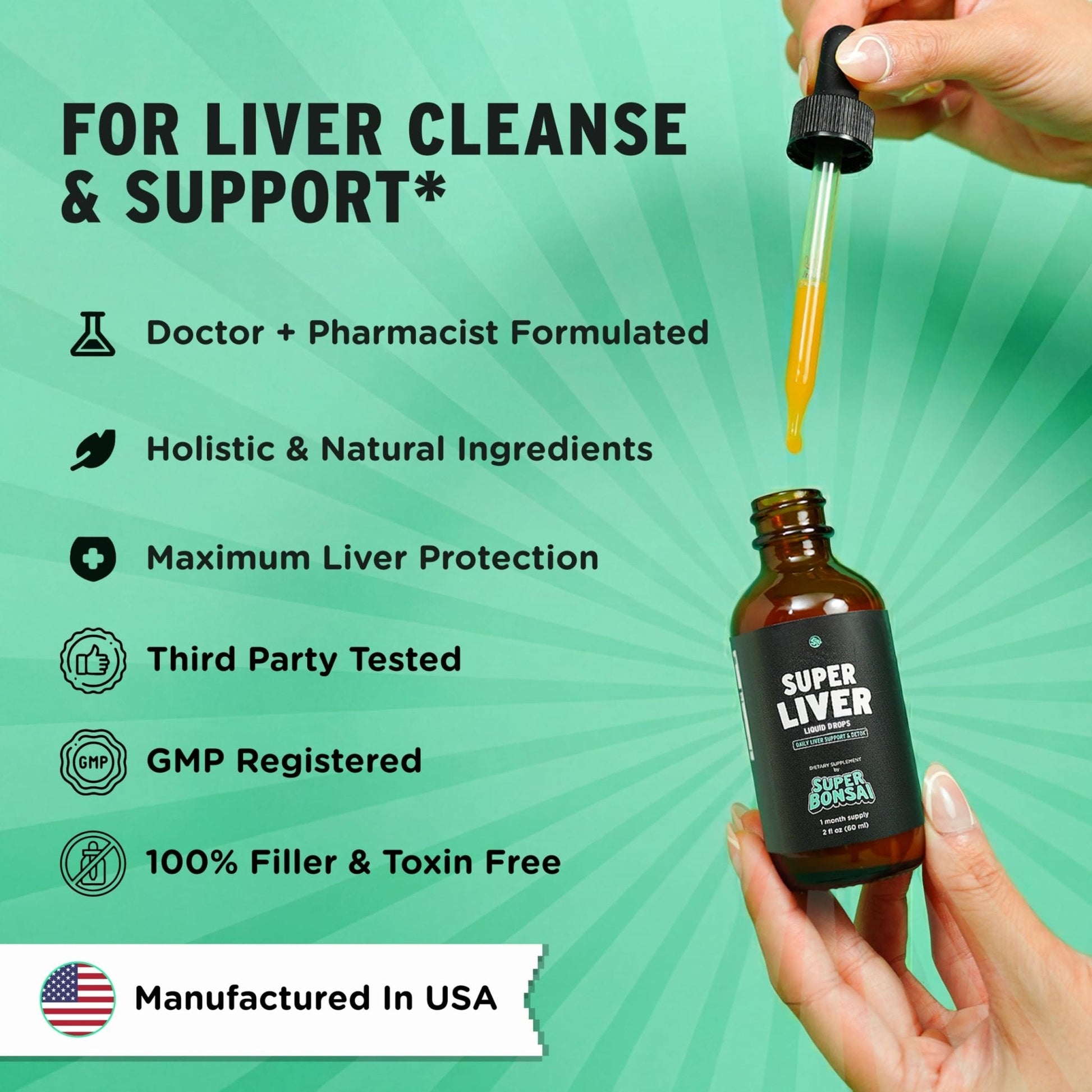 SuperBonsai Super Liver Support with Milk Thistle - All Natural Liver Cleanse Detox & Repair Aid - Doctor-Formulated Liver Supplement - Maple Wellness Supplements