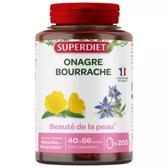 Superdiet Evening Primrose Skin Beauty 200 capsules - Maple Wellness Supplements