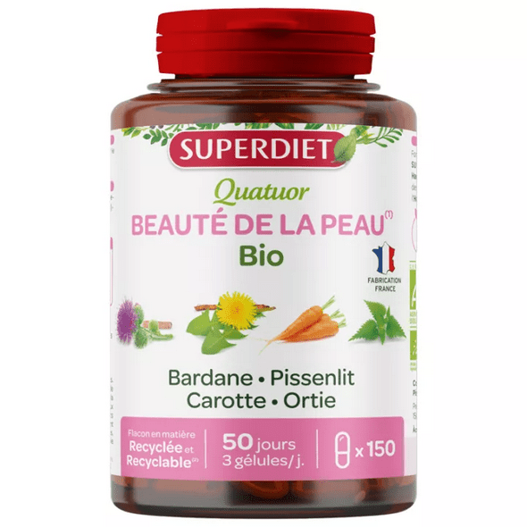 Superdiet Quatuor Beauté de la Peau Bio 150 capsules - Maple Wellness Supplements