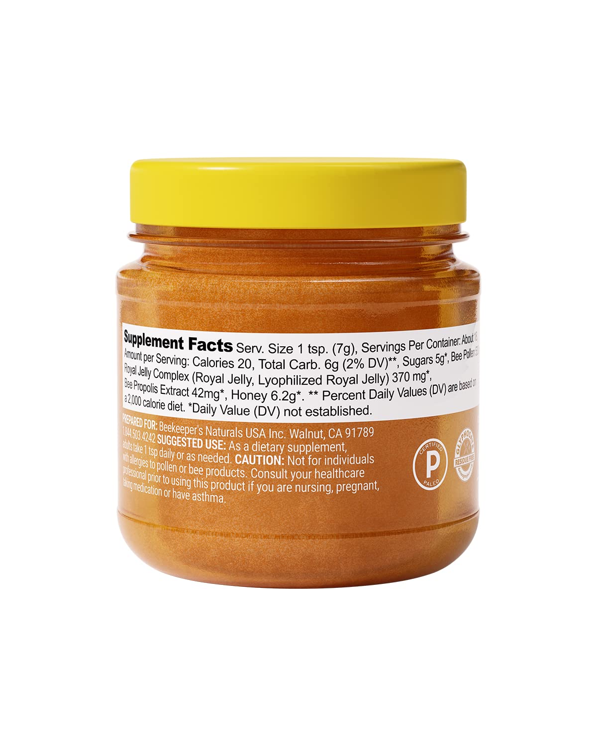 Superfood Honey by Beekeeper's Naturals - Bee Pollen, Royal Jelly, Propolis, Honey - Natural Energy, Immune Support - Maple Wellness Supplements