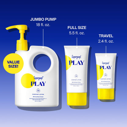 Supergoop! PLAY Everyday Lotion SPF 50 - Broad Spectrum Body & Face Sunscreen - Great for Active Days - Fast Absorbing - Maple Wellness Supplements