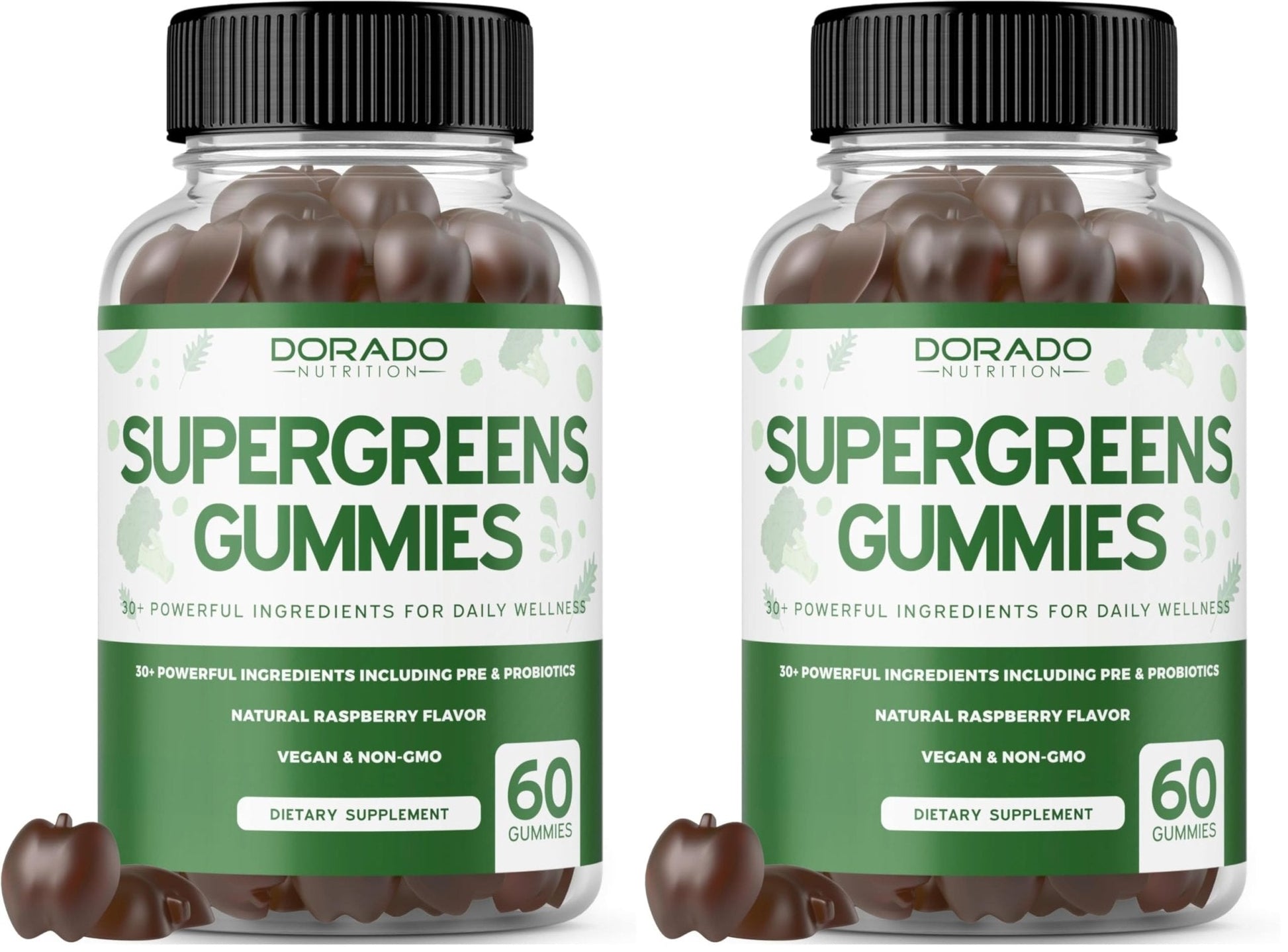 Supergreens Gummies (60 Count) Daily Greens Gummies - Greens Supplements with 8 Ingredient Power Blend - Superfood for Immunity Support for Adults - Third Party Tested, Vegan & USA Made (Pack of 2) - Maple Wellness Supplements