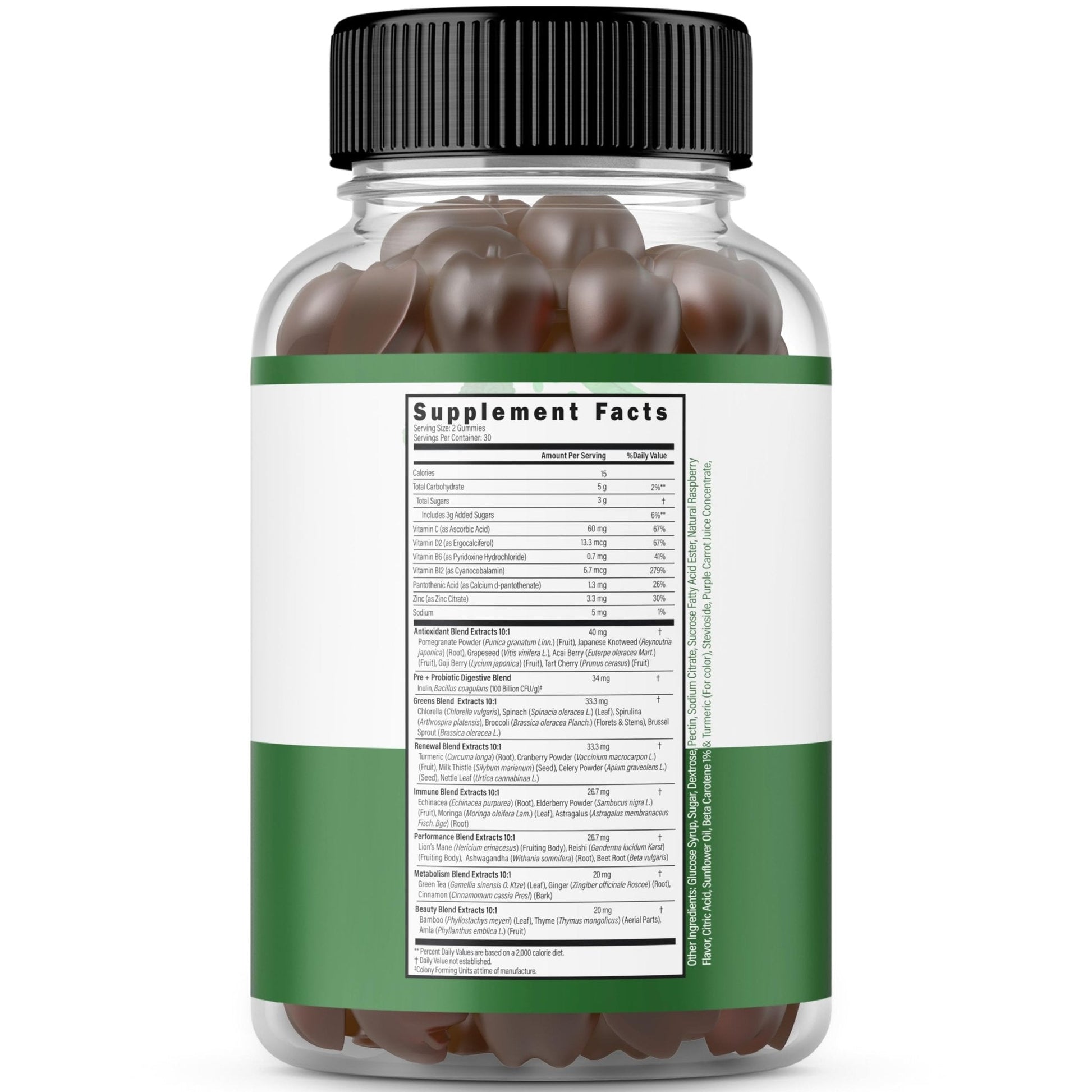 Supergreens Gummies (60 Count) Daily Greens Gummies - Greens Supplements with 8 Ingredient Power Blend - Superfood for Immunity Support for Adults - Third Party Tested, Vegan & USA Made (Pack of 2) - Maple Wellness Supplements