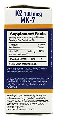Superior Source Vitamin K2 MK-7 (Menaquinone-7), 100 mcg, Quick Dissolve MicroLignual - Maple Wellness Supplements