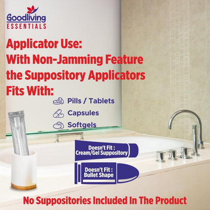 Suppository Applicators Mega Pack 30 Count Hygienic Inserter | Fits Suppositories Without Getting Stuck Inside With Our Innovative Pusher | Soft Tip, Smooth & Pain-Free Suppository Insertion Tool - Maple Wellness Supplements