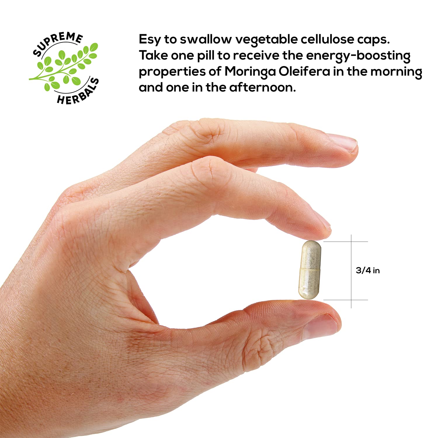 SUPREME HERBALS, 100% Raw and Pure Moringa Leaf Powder Capsules. Organic Certified Moringa Leaf. Natural Superfood with Essential Amino Acids - Maple Wellness Supplements