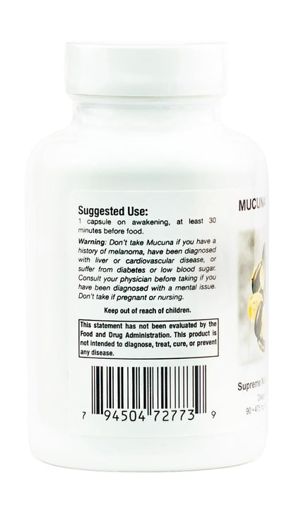 Supreme Nutrition Mucuna Supreme, 90 Pure Cowhage Vegetarian Capsules - Maple Wellness Supplements