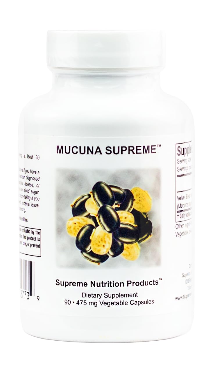 Supreme Nutrition Mucuna Supreme, 90 Pure Cowhage Vegetarian Capsules - Maple Wellness Supplements