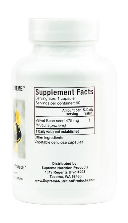 Supreme Nutrition Mucuna Supreme, 90 Pure Cowhage Vegetarian Capsules - Maple Wellness Supplements