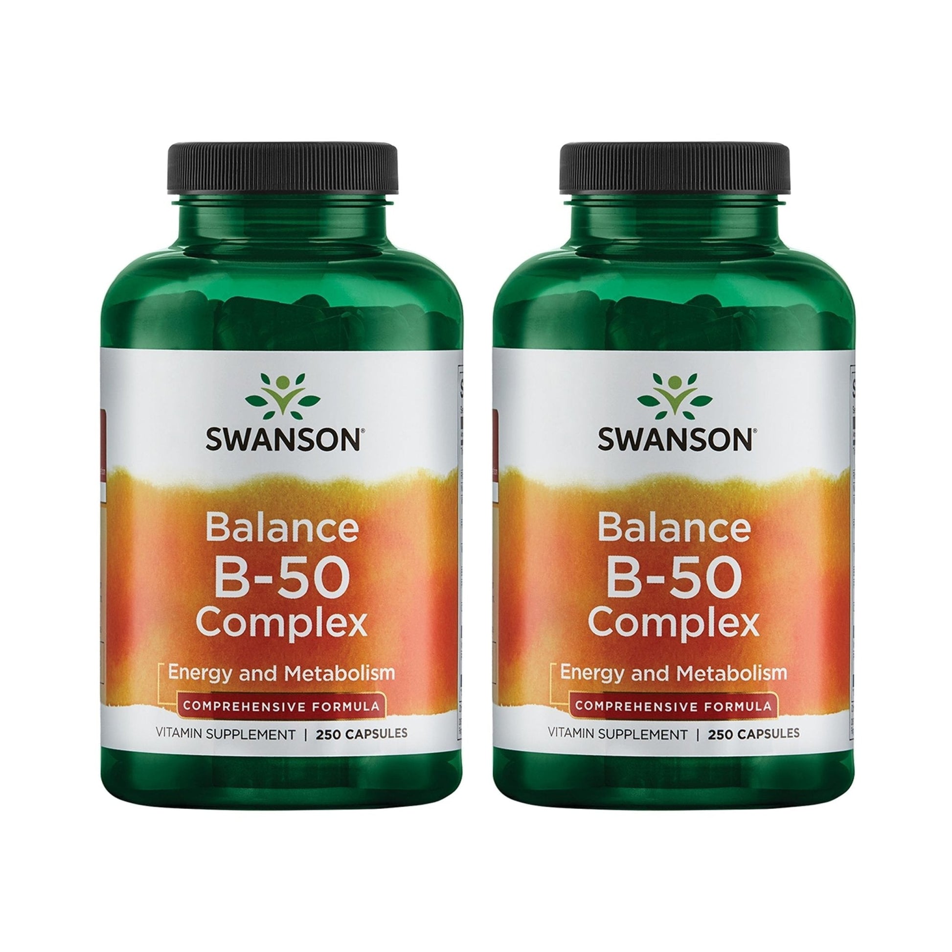 Swanson Balance B-50 High-Potency B Vitamin Complex for Busy Adults Seeking Immune, Heart, and Nervous System Support (250 Capsules) - Maple Wellness Supplements
