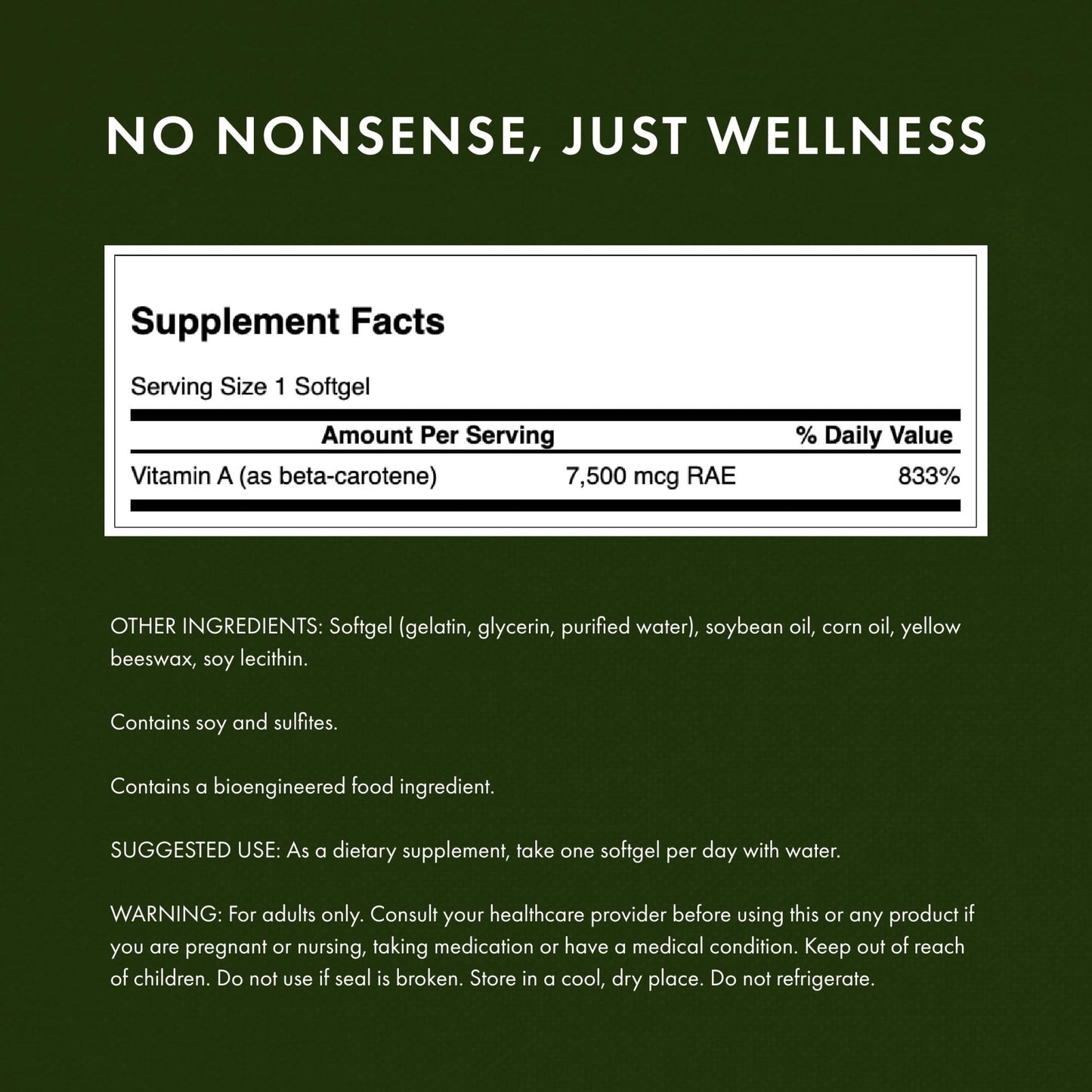 Swanson Beta-Carotene Vitamin A 25,000 IU Eye and Skin Health Supplement for Adults Seeking Vision and Immune Support - 7,500 mcg (300 Softgels) - Maple Wellness Supplements