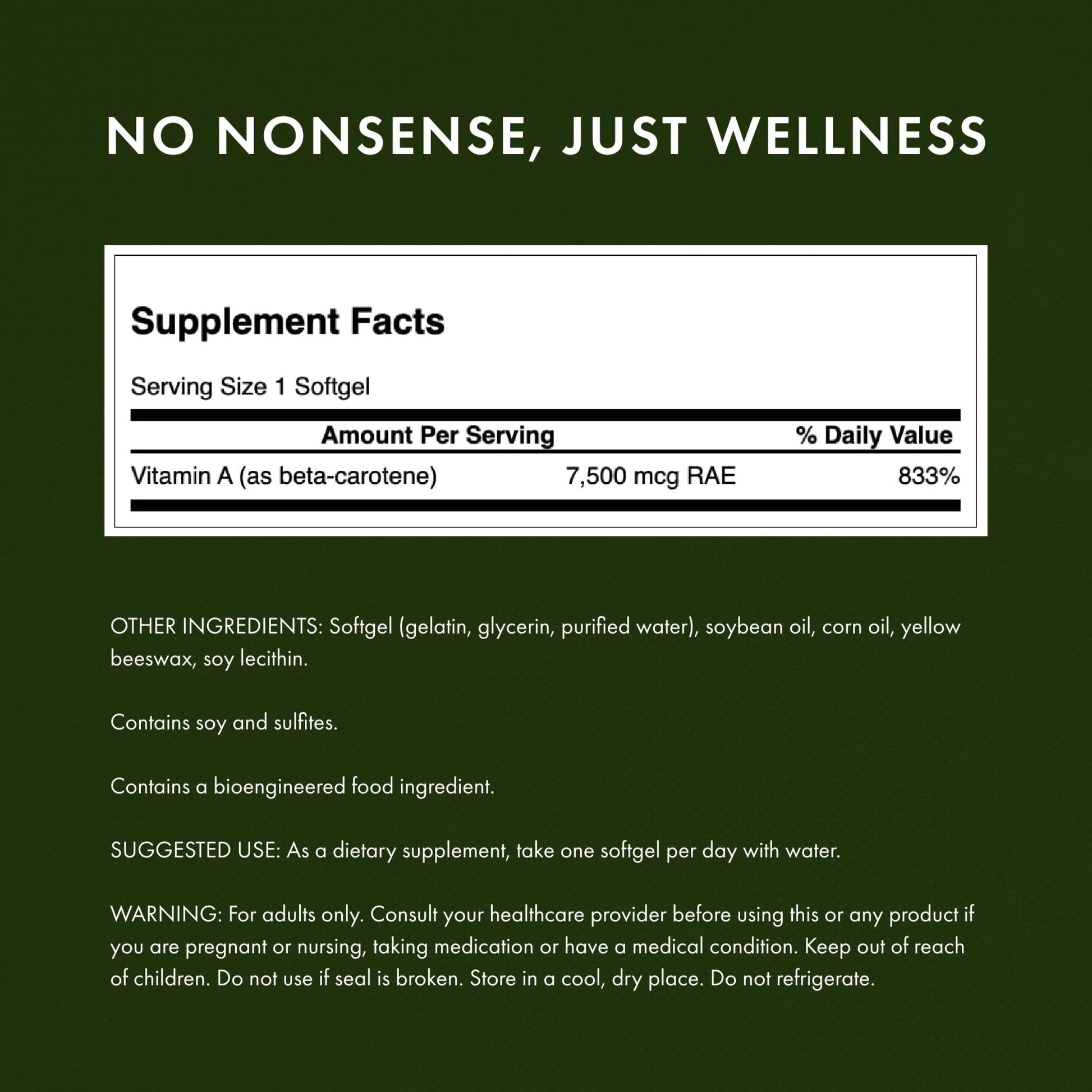 Swanson Beta-Carotene Vitamin A 25,000 IU Eye and Skin Health Supplement for Adults Seeking Vision and Immune Support - 7,500 mcg (300 Softgels) - Maple Wellness Supplements