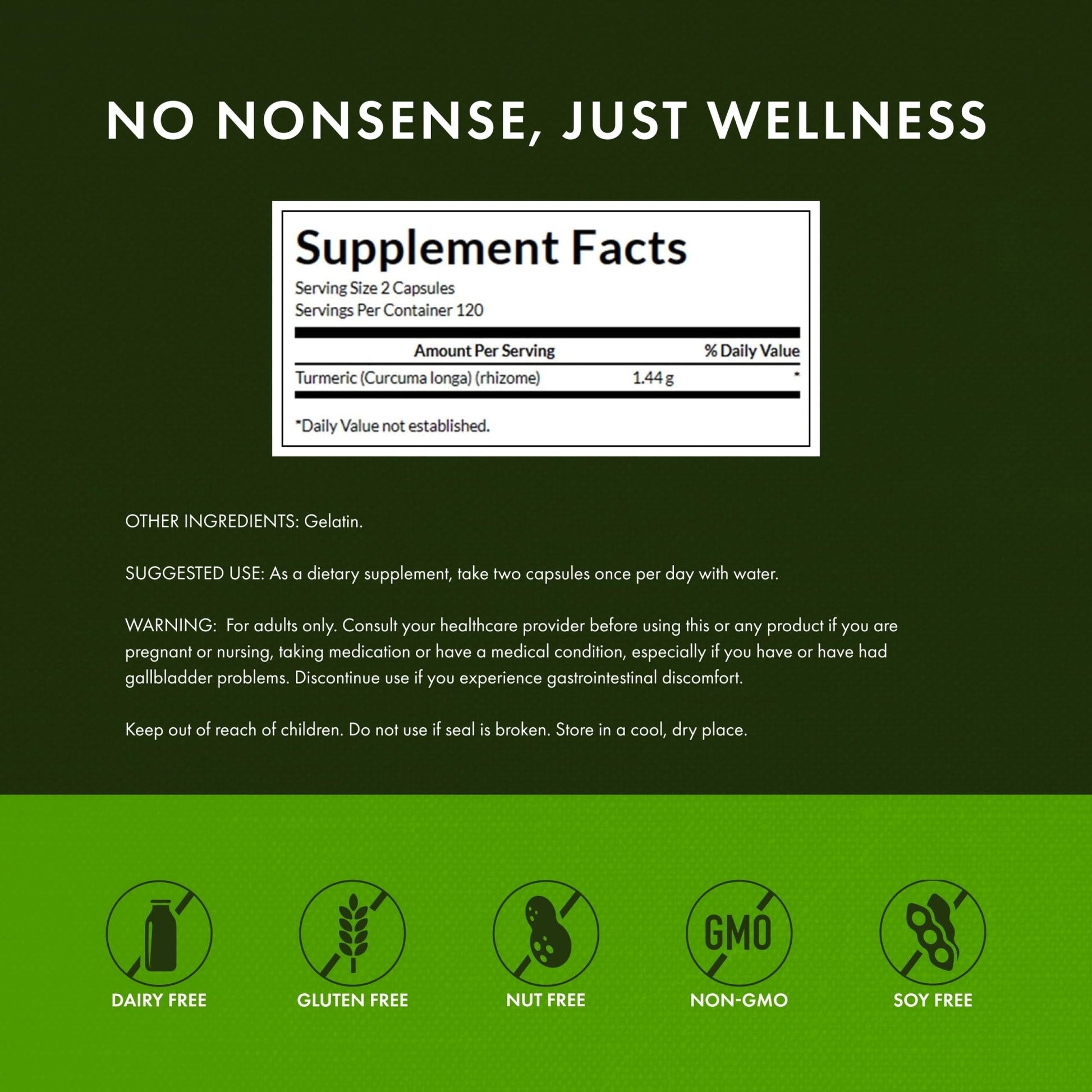 Swanson Full Spectrum Turmeric Curcumin Joint, Liver, and Digestive Support Supplement for Active Adults - Non-GMO - Maple Wellness Supplements