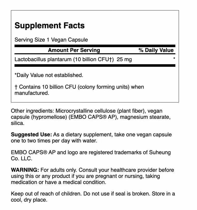 Swanson L. Plantarum - 10 Billion CFUs - Probiotic Supplement for Occasional Gas & Bloating - Supports Lower GI Tract Health* - No Refrigeration Needed - Non-GMO - 30 Vegan Capsules (3 Pack) - Maple Wellness Supplements