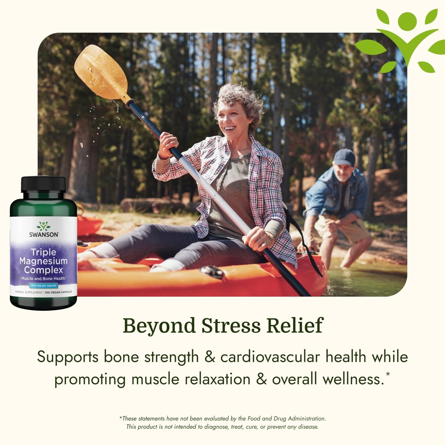 Swanson Triple Magnesium Complex - 100 Capsules, 400mg Each - Maple Wellness Supplements