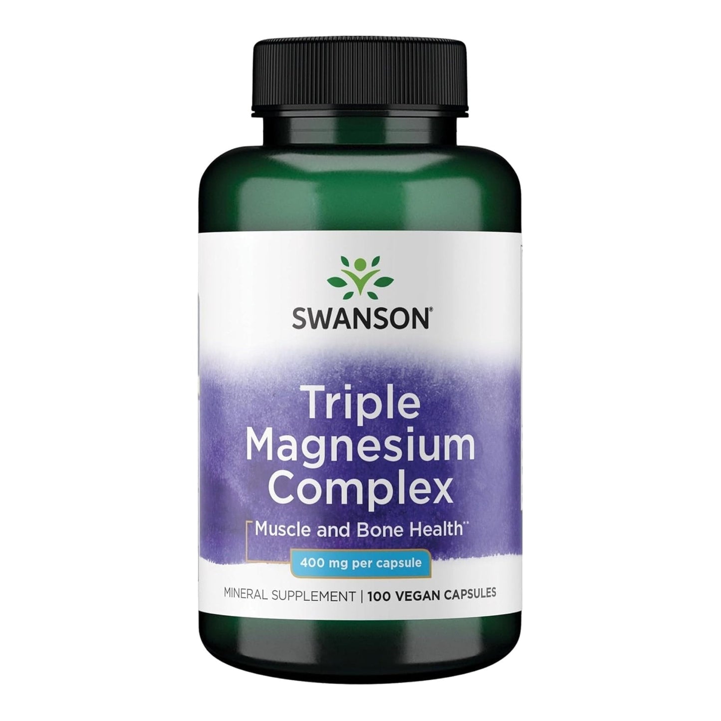 Swanson Triple Magnesium Complex - 100 Capsules, 400mg Each - Maple Wellness Supplements