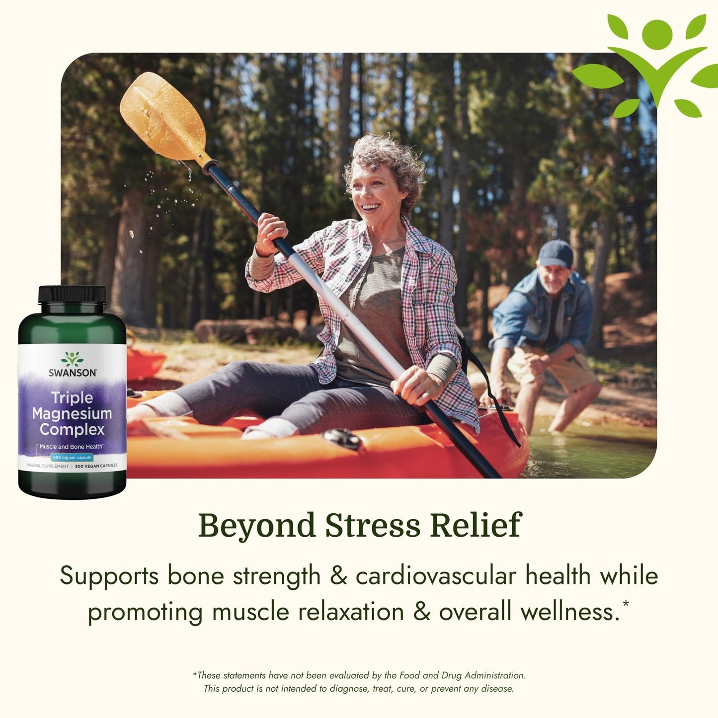 Swanson Triple Magnesium Complex Bone, Nerve, and Muscle Support Supplement for Adults Seeking Optimal Magnesium Absorption - 400 mg (300 Vegan Capsules) - Maple Wellness Supplements