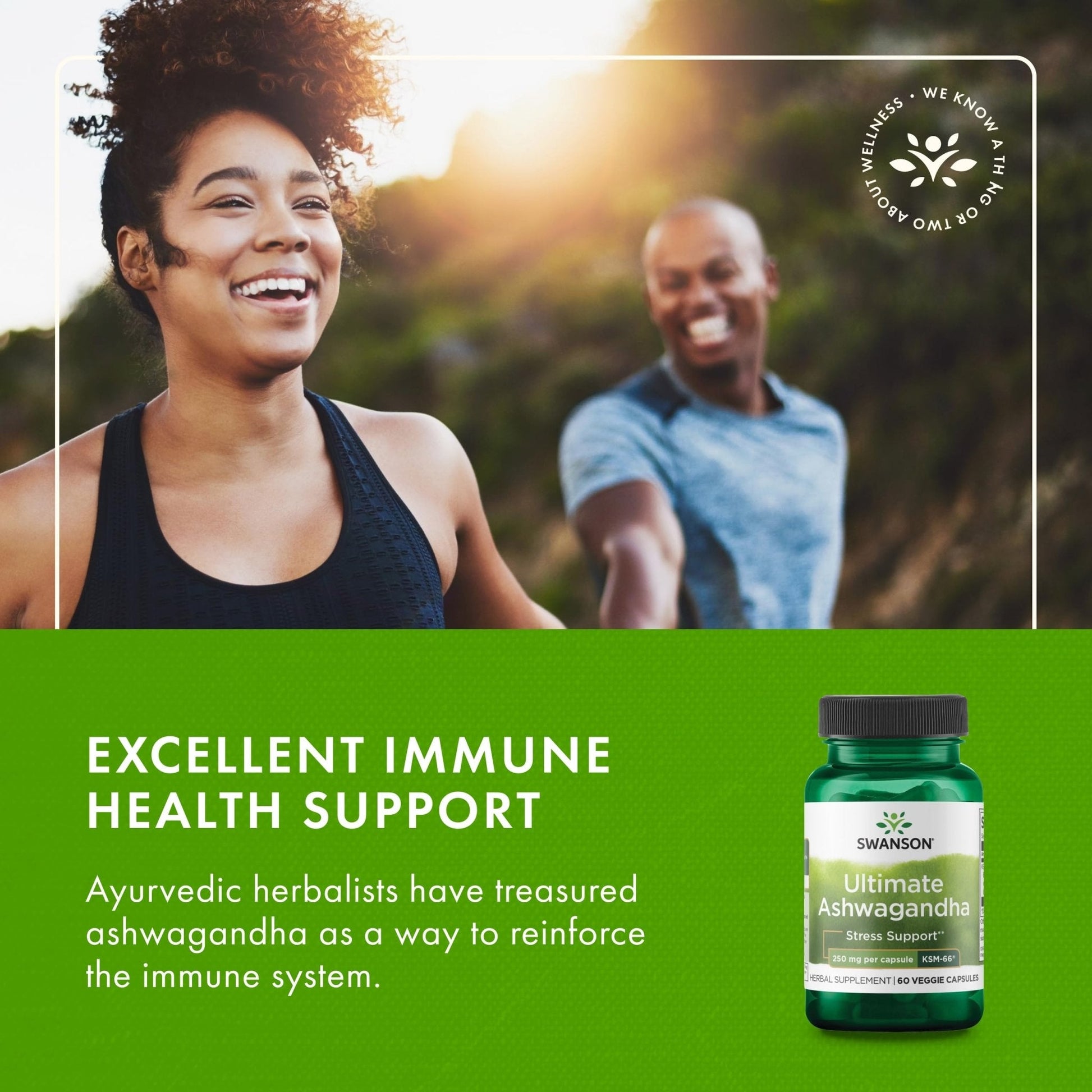 Swanson Ultimate Ashwagandha KSM-66 - Herbal Supplement Supporting Healthy Stress Levels & Relaxation - Natural Formula to Promote a Calm & Relaxed Mindset - (60 Veggie Capsules, 250mg Each) - Maple Wellness Supplements
